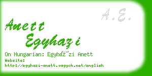 anett egyhazi business card